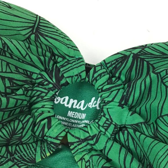 Cabana Del Sol GreenLeaf Print Green 2 Pc Halter Swim NWOT - Picture 7 of 10